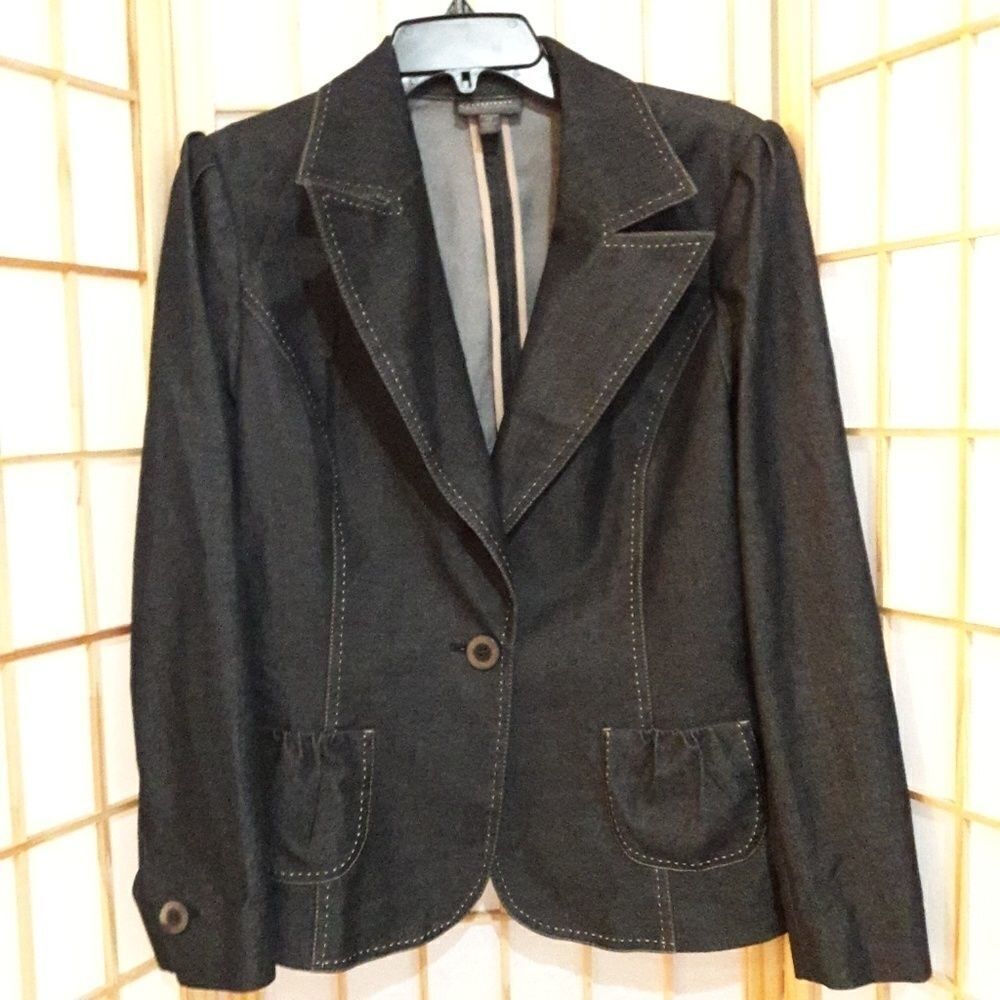 Classiques Charcoal Blue Single Button Blazer